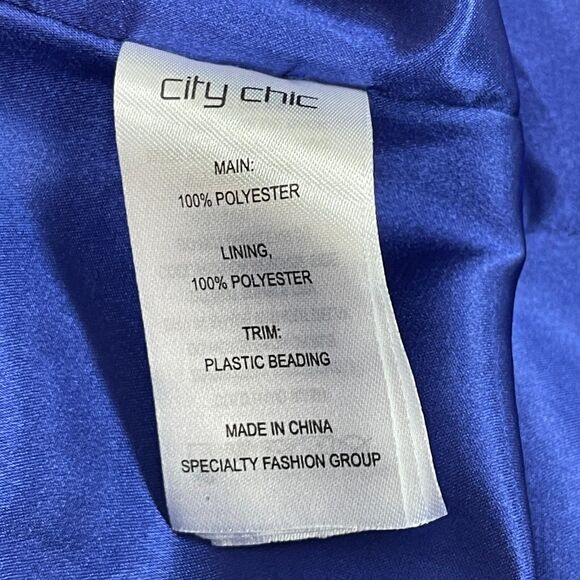 City Chic Women's Dress Size L 20 Blue Strapless Spaghetti Straps NWOT - Picture 10 of 11
